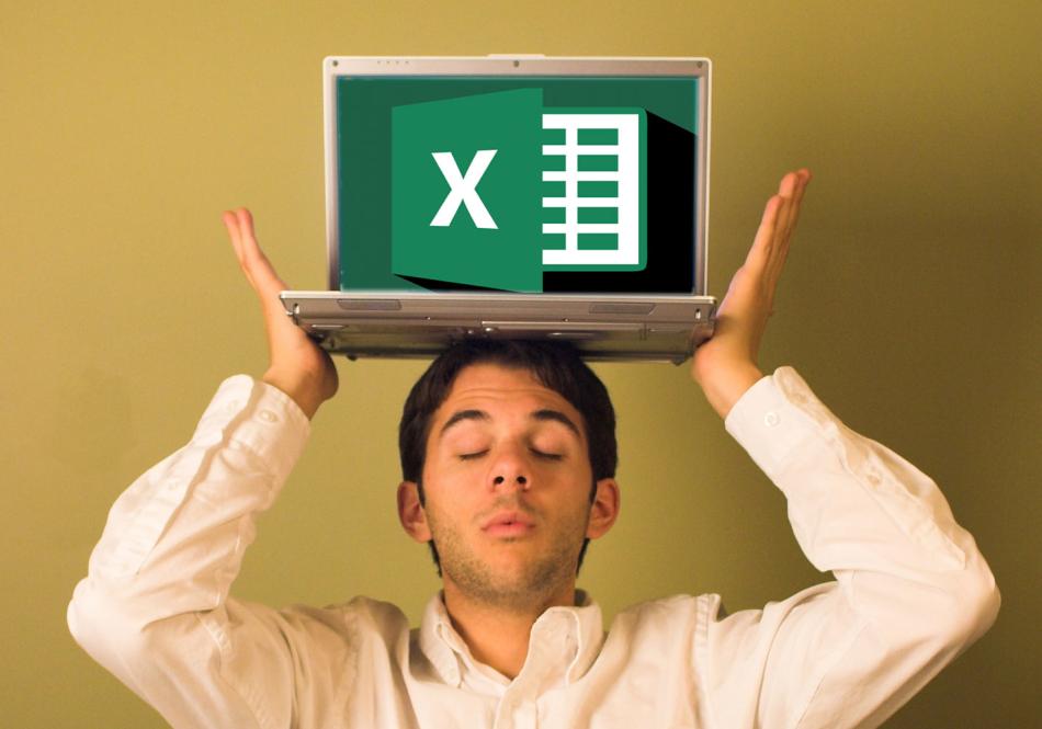 läppäri pään päällä excel