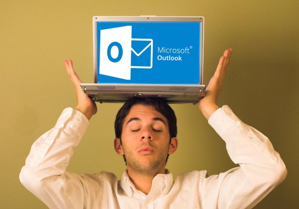 läppäri pään päällä outlook