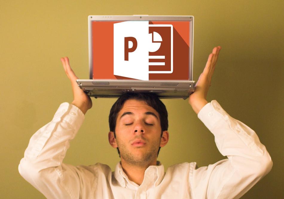 läppäri pään päällä powerpoint