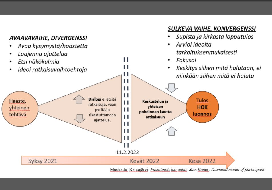 Kuvassa timanttimalli, jossa määritellään hyvän ohjauksen käytänteitä.