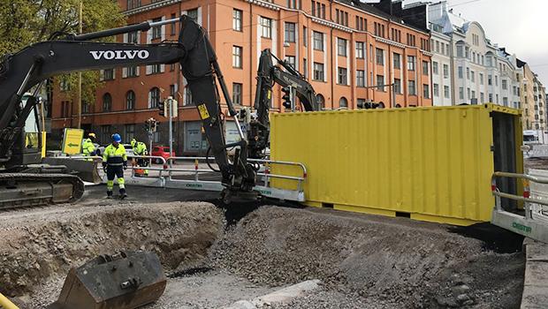 Katutöitä Hämeentiellä keväällä 2019. Kuva: Helsingin kaupunki.