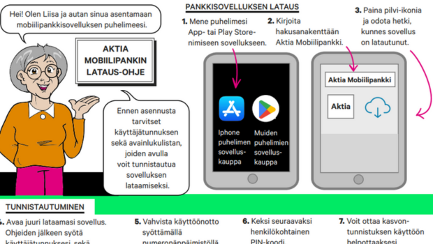 Kuvankaappaus Johannan tekemistä sarjakuvaohjeista.