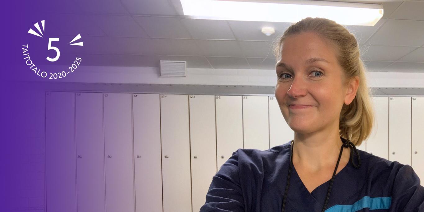 Kirsi Jaakonaho työelämäjaksolla Auroran sairaalassa