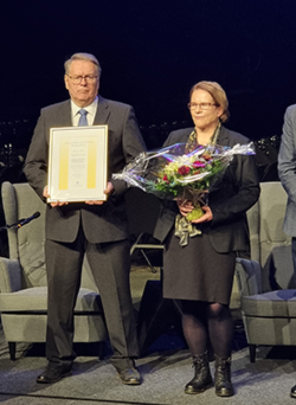 Kari Juntunen ja Teija Karjalainen ja laatupalkinto